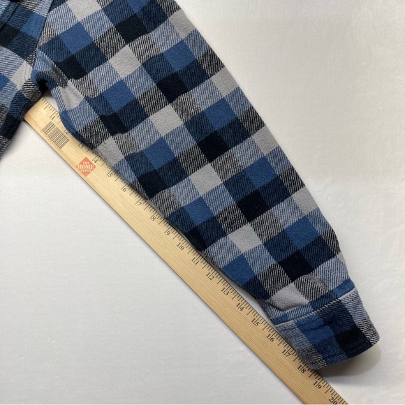 Orvis Men’s Flannel Shirt Jacket Shacket Blue Gray Button Up Lumberjack  Size L - Picture 7 of 8